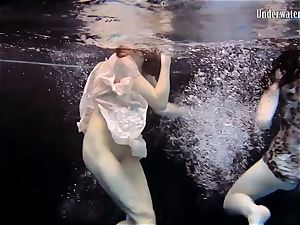two femmes swim and get naked marvelous